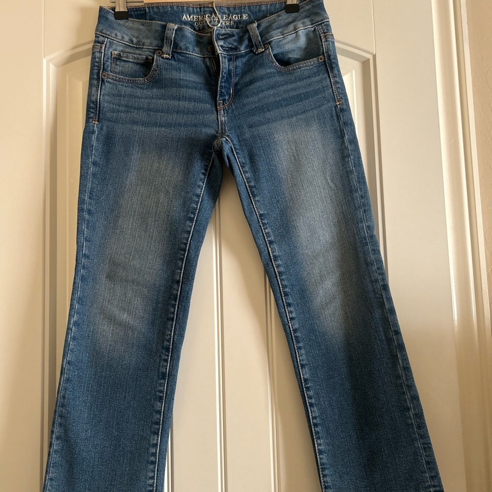 American Eagle Mid Wash Straight Jeans - Blue